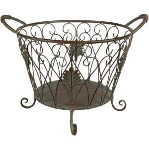 Koszyk do przechowywania Clayre & Eef (zestaw 2 sztuk) zielony, brązowy 41x33x29 - 35x28x24 cm