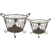 Koszyk do przechowywania Clayre & Eef (zestaw 2 sztuk) zielony, brązowy 41x33x29 - 35x28x24 cm