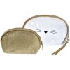 Juleeze JZSET0002GO Kosmetyczka w kolorze złotym (zestaw 2) 24x15 - 19x12 cm