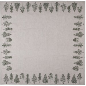 Clayre & Eef NPT01 Obrus beżowy, zielony 100x100 cm