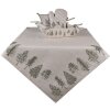 Clayre & Eef NPT01 Obrus beżowy, zielony 100x100 cm