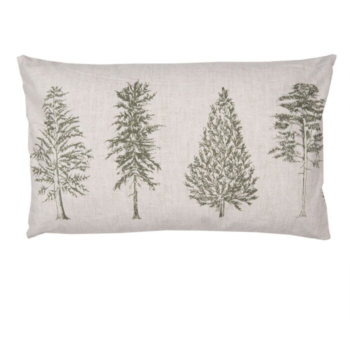 Clayre & Eef NPT36-2 Poszewka na poduszkę Motyw Drzewa 30x50 cm Naturalny Zielony Beżowy