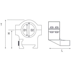 Zestaw montażowy stożka 25-30 mm Dual-T Ring Bracket Black