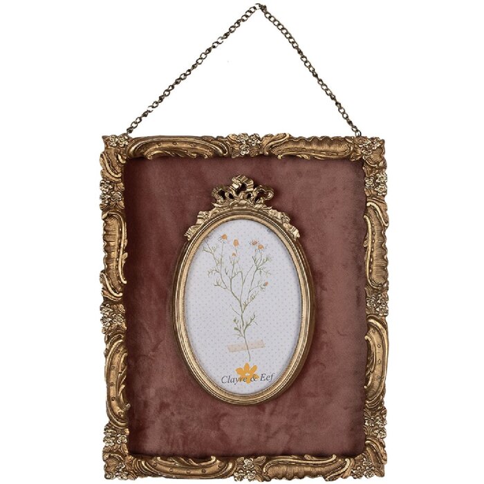 Clayre & Eef 2F1052 Ramka na zdjęcia 23x3x28 cm / 10x15 cm w kolorze złotym