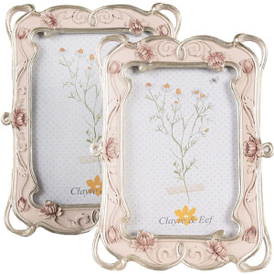 Clayre & Eef 2F1055 Ramka na zdjęcia 16x2x21 cm / 10x15 cm różowa