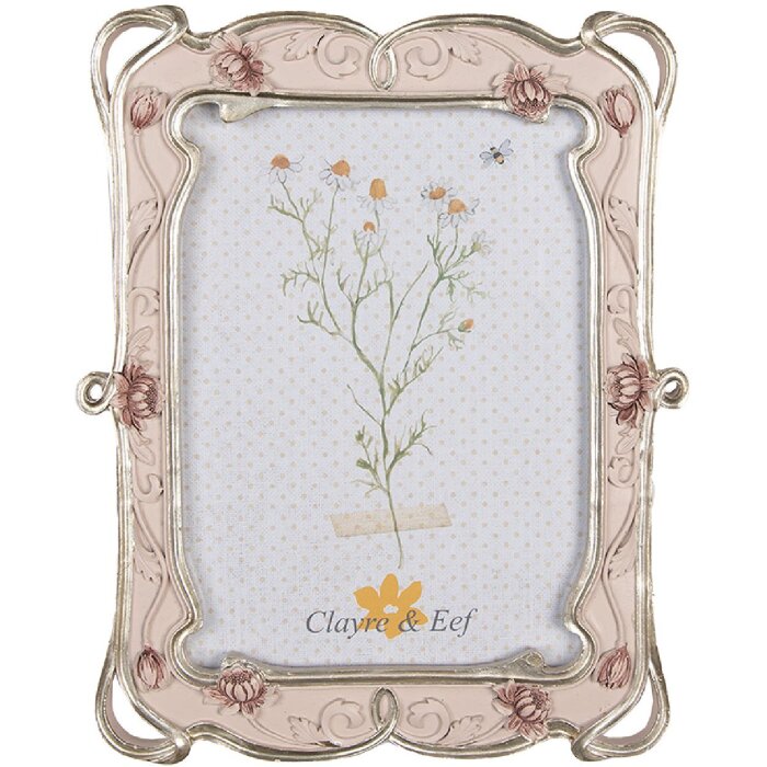 Clayre & Eef 2F1056 Ramka na zdjęcia 19x2x24 cm / 13x18 cm różowa