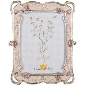 Clayre & Eef 2F1056 Ramka na zdjęcia 19x2x24 cm / 13x18 cm różowa