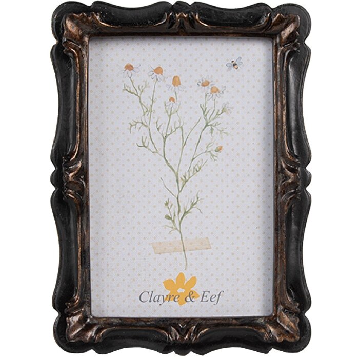 Clayre & Eef 2F1067 Ramka na zdjęcia 14x2x19 cm / 10x15 cm czarno-brązowa