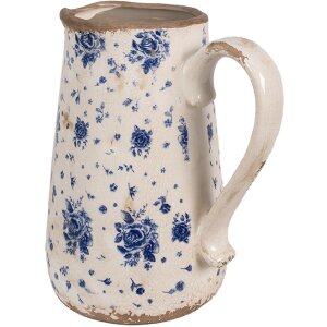 Clayre & Eef 6CE1660L Dzbanek dekoracyjny 21x15x23 cm beżowo-niebieski