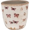 Clayre & Eef 6CE1661S Doniczka dekoracyjna Ø 13x12 cm beżowo-różowa