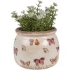 Clayre & Eef 6CE1662S Doniczka dekoracyjna Ø 12x10 cm beżowo-różowa