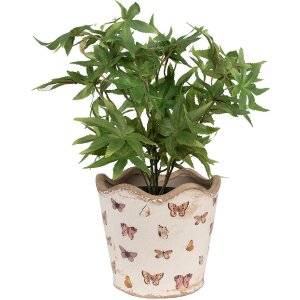 Clayre & Eef 6CE1664M Doniczka dekoracyjna Ø 16x15 cm beżowo-różowa