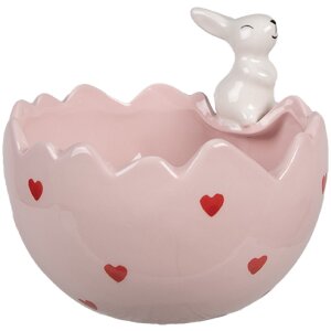 Clayre & Eef 6CE1694 Miska dekoracyjna 13x12x10 cm różowa