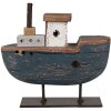 Clayre & Eef 6H2337 Łódka dekoracyjna szaroniebieska 10x3x10 cm