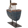 Clayre & Eef 6H2337 Łódka dekoracyjna szaroniebieska 10x3x10 cm
