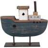Clayre & Eef 6H2337 Łódka dekoracyjna szaroniebieska 10x3x10 cm