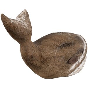 Clayre & Eef 6H2341 Dekoracja Wieloryb 39x15x21 cm Brązowy Biały