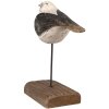 Clayre & Eef 6H2343 Dekoracja Ptak 12x5x13 cm Biały Czarny
