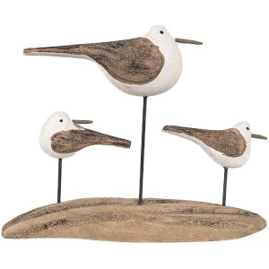 Clayre & Eef 6H2346 Dekoracyjny ptak 17x5x14 cm brązowy biały