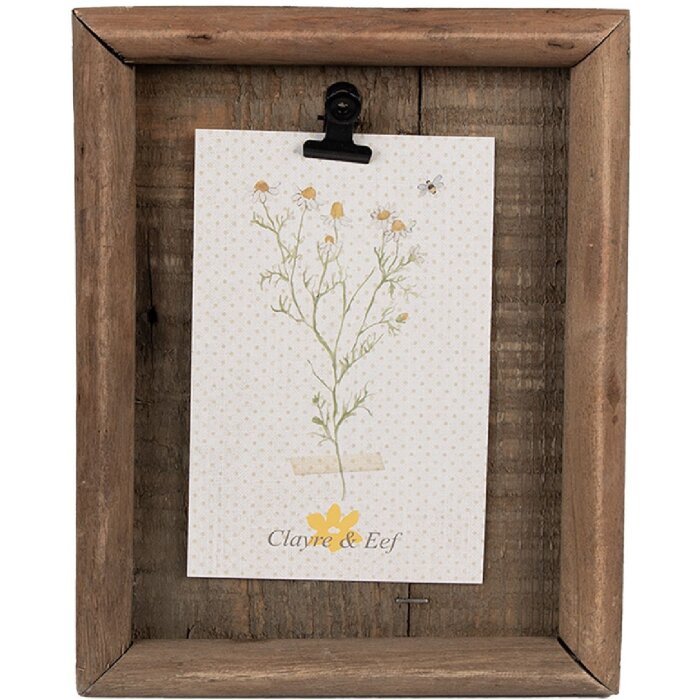 Clayre & Eef 6H2358 Ramka na zdjęcia z klamrą brązowa 16x3x21 cm