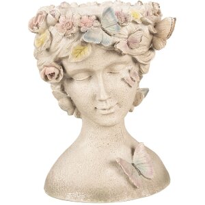 Clayre & Eef 6PR3895 Doniczka Kobieta Szara 20x18x26 cm