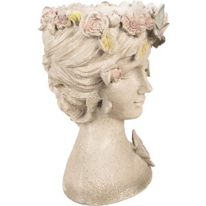 Clayre & Eef 6PR3895 Doniczka Kobieta Szara 20x18x26 cm