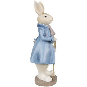 Clayre & Eef 6PR4017 Królik dekoracyjny beżowo-niebieski 12x9x26 cm