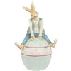 Clayre & Eef 6PR4029 Królik dekoracyjny brązowo-niebieski 15x12x25 cm