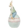 Clayre & Eef 6PR4029 Królik dekoracyjny brązowo-niebieski 15x12x25 cm
