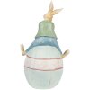 Clayre & Eef 6PR4029 Królik dekoracyjny brązowo-niebieski 15x12x25 cm