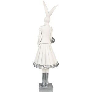 Clayre & Eef 6PR4037 Królik dekoracyjny biały 10x9x32 cm Polyresin Modern