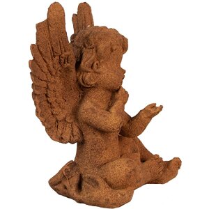 Clayre & Eef 6PR4072 Dekoracja Anioł 9x8x11 cm Brązowy