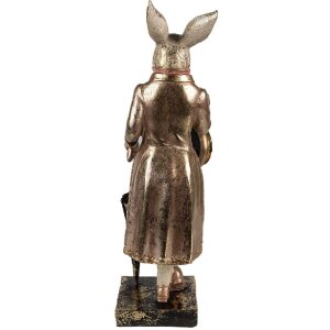 Clayre & Eef 6PR4083 Królik dekoracyjny białe złoto 11x10x35cm