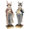 Clayre & Eef 6PR4129 Królik dekoracyjny beżowo-niebieski 10x8x30 cm