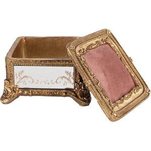 Clayre & Eef 6PR4132 Pudełko na biżuterię w kolorze złotym 12x12x7 cm