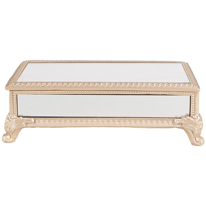Clayre & Eef 6PR4136 Pudełko na biżuterię beżowe 21x11x7 cm Elegancki design
