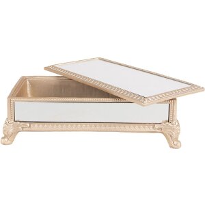 Clayre & Eef 6PR4136 Pudełko na biżuterię beżowe 21x11x7 cm Elegancki design