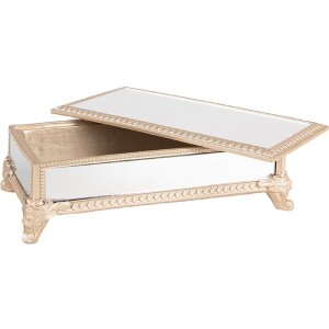 Clayre & Eef 6PR4136 Pudełko na biżuterię beżowe 21x11x7 cm Elegancki design