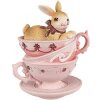 Clayre & Eef 6PR4985 Kubek dekoracyjny królik 9x7x10 cm brązowy różowy