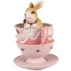 Clayre & Eef 6PR4985 Kubek dekoracyjny królik 9x7x10 cm brązowy różowy