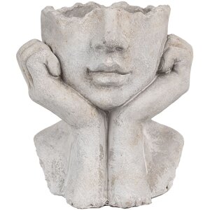 Clayre & Eef 6TE0498S Doniczka szara 17x14x18 cm