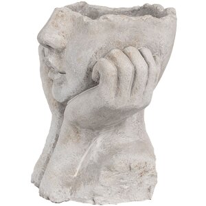 Clayre & Eef 6TE0498S Doniczka szara 17x14x18 cm