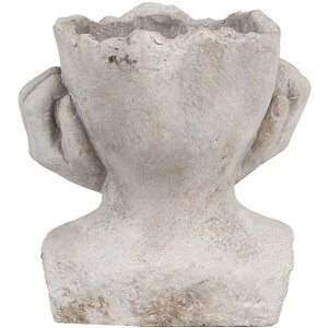 Clayre & Eef 6TE0498S Doniczka szara 17x14x18 cm