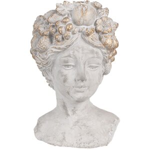 Clayre & Eef 6TE0499S Doniczka szara 14x14x22 cm