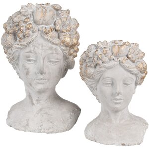 Clayre & Eef 6TE0499S Doniczka szara 14x14x22 cm
