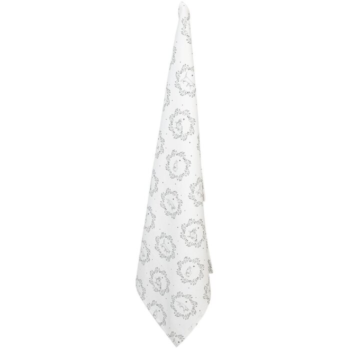 Clayre & Eef LGC42 Ręcznik kuchenny wzór Paisley biały/szary 50x70cm