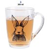 Clayre & Eef RAEGL0002 Szklanka do herbaty Rabbit Transparent 300ml 11x8x11cm