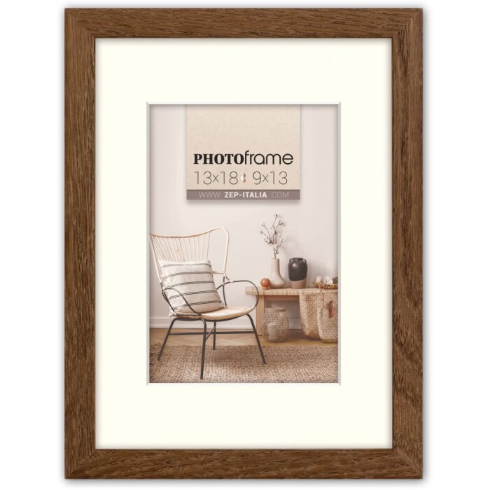 ZEP Drewniana rama Malmo brązowa 50x70 cm z passe-partout 40x60 cm
