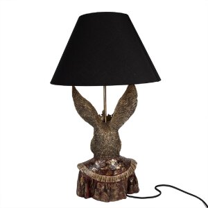 Clayre & Eef 5LMC0033 Lampa stołowa Królik z koroną czarny/brązowy 37x61 cm