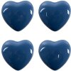 Clayre & Eef 65294 Gałka do drzwi w kształcie serca ciemnoniebieska Ø 4x3/6 cm Zestaw 4 sztuk